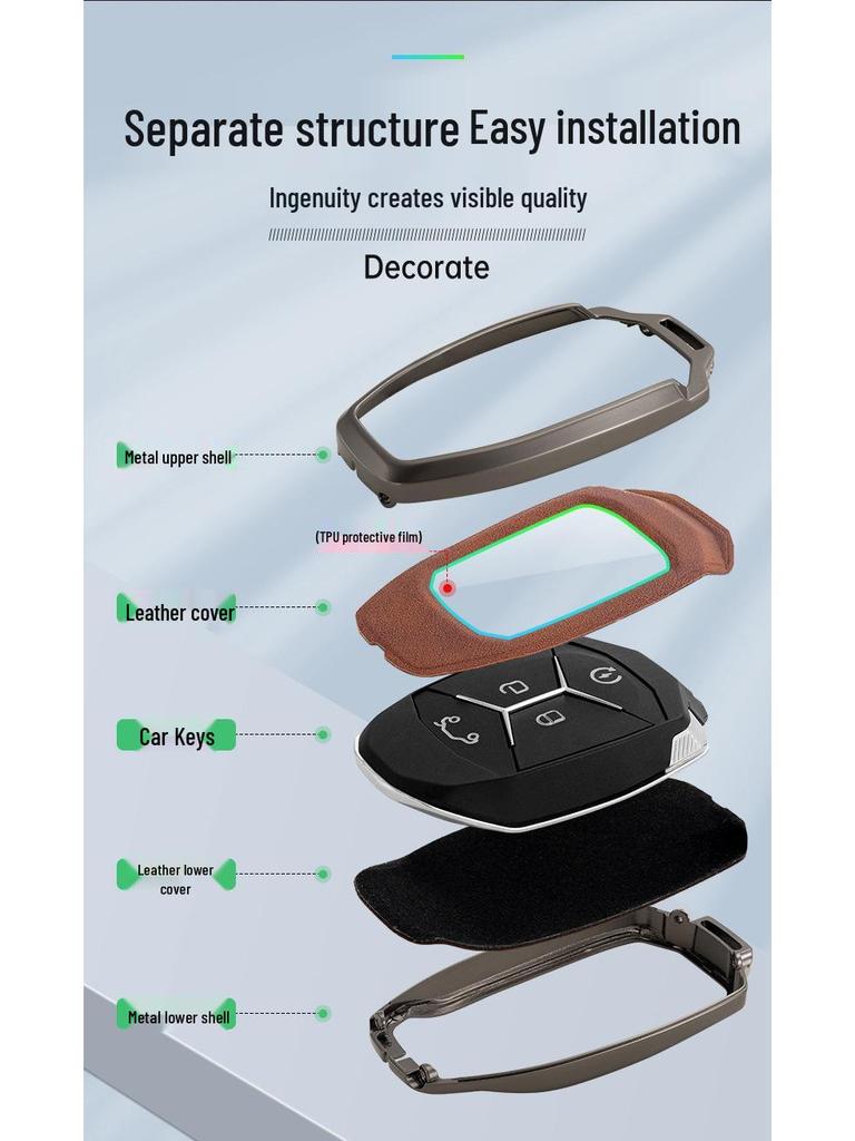 Lynk&Co Car Key Case: Metal Shell for Models 01, 02, 03 - Unisex Key Holder