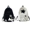 Girls Star Pattern Laptop Backpack Teen Student Large Capacity School Bookbag Corduroy Rucksack Double Strap Shoulder Bag