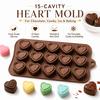 Bite Size Silicone Chocolate Molds 15 Holes Non-Stick Candy Molds Chocolate Heart Molds  for Baker