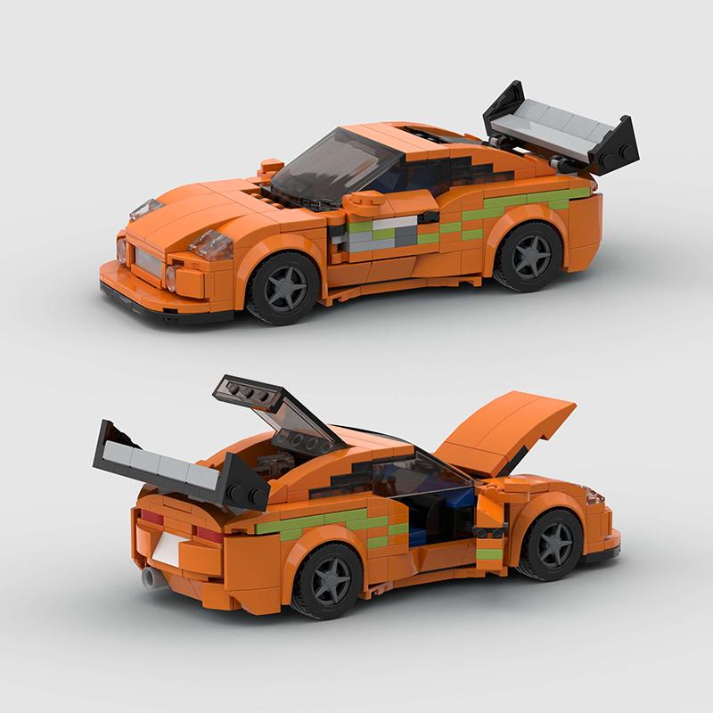 MOC F1 City Speed Sports Champion Racing Car Building Blocks Brick R34 RX-7 Vehicle Supercar Fast & Furious MK4 Supra Kids Toys