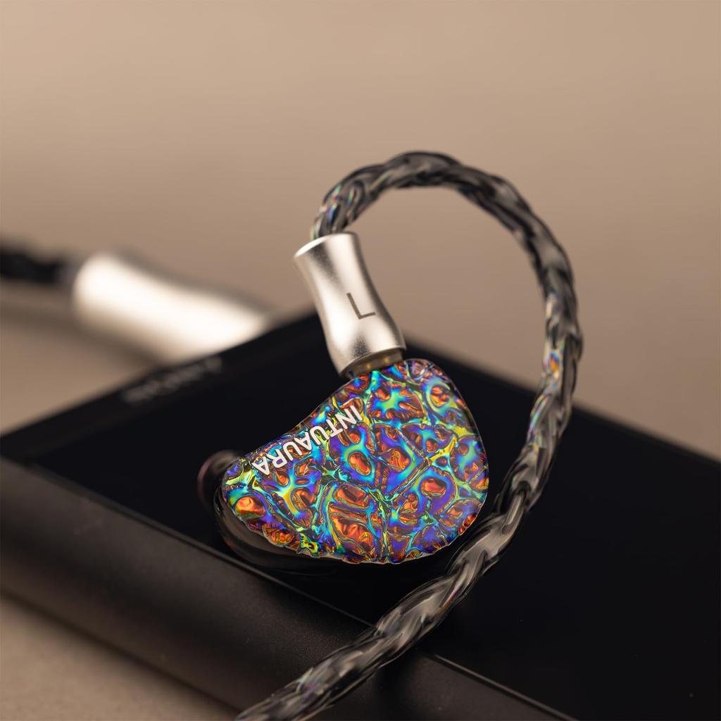 Linsoul INTUAURA Uniqueness Hybrid Earphones with 3D Printed Felt Ergonomic Binaural Stereo and Balanced Classic Copper Wire Compact and Comfortable