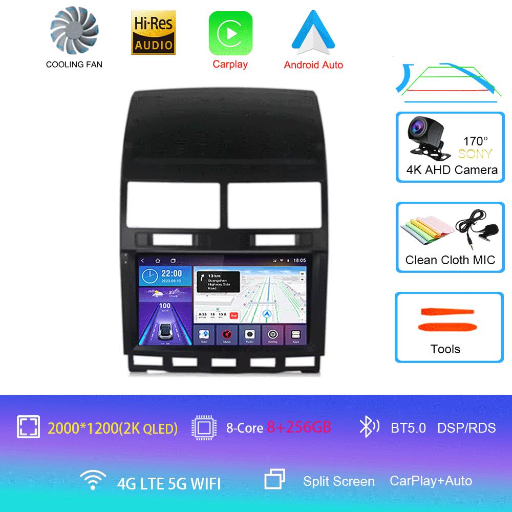 Автомагнитола Android 14 Carplay Auto Для Volkswagen Touareg GP 2002 - 2010 Навигация GPS Мультимедийный плеер Стерео видео wifi+4G BT