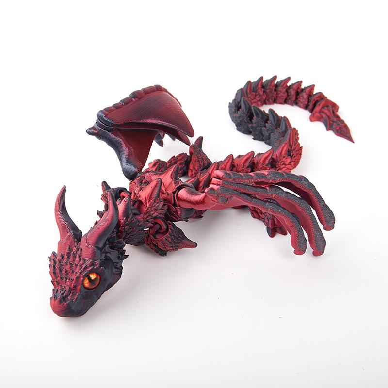 3D Printed Toys Dragon Figures Model Multi-Joint Movable Ornament Desktop Decoration Creativity Novelty Kids 3D Movable Toy Gift