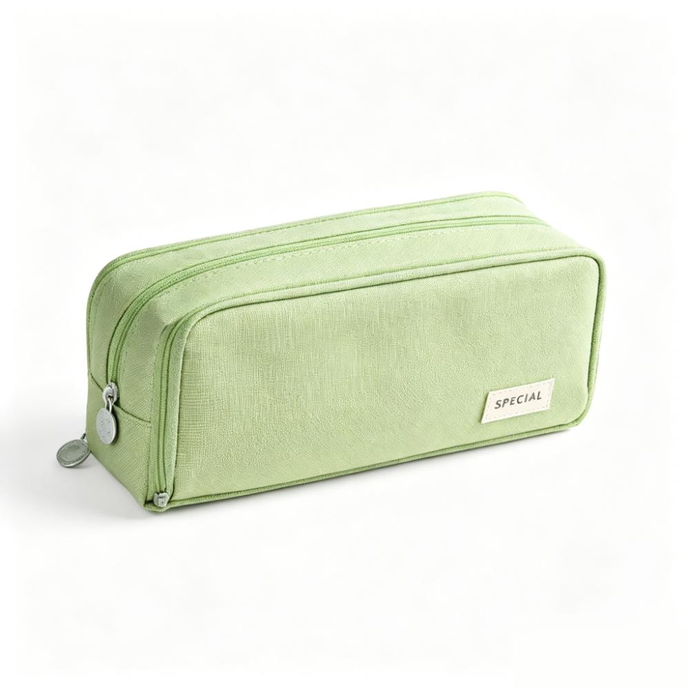 Oxford Cloth Solid Color Pencil Pouch Large Capacity Stationery Organizer Student Use