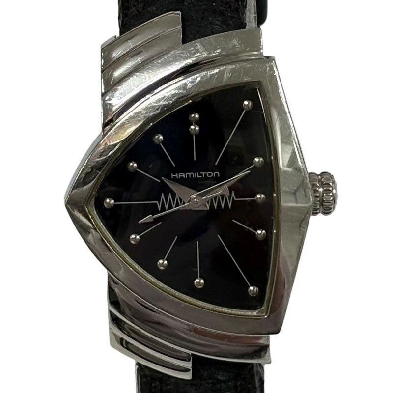 Б/У Женские часы HAMILTON Ventura H242111 Кварцевые Черный циферблат Рабочие [Б/У товар] 22603R51