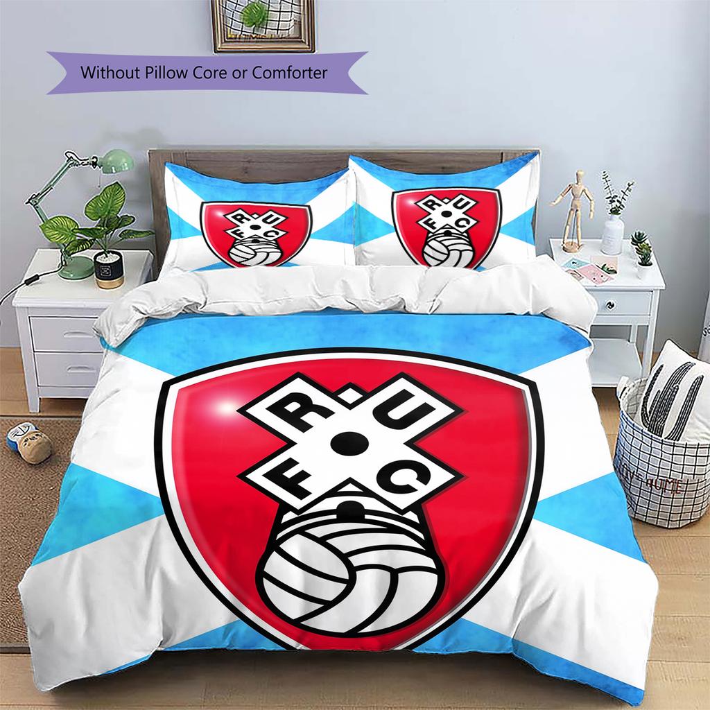 Rotherham United F.C. Pattern Bedding Quilt Set Home Decoration Gift (1 * duvet cover + 2 * pillowcase without core)