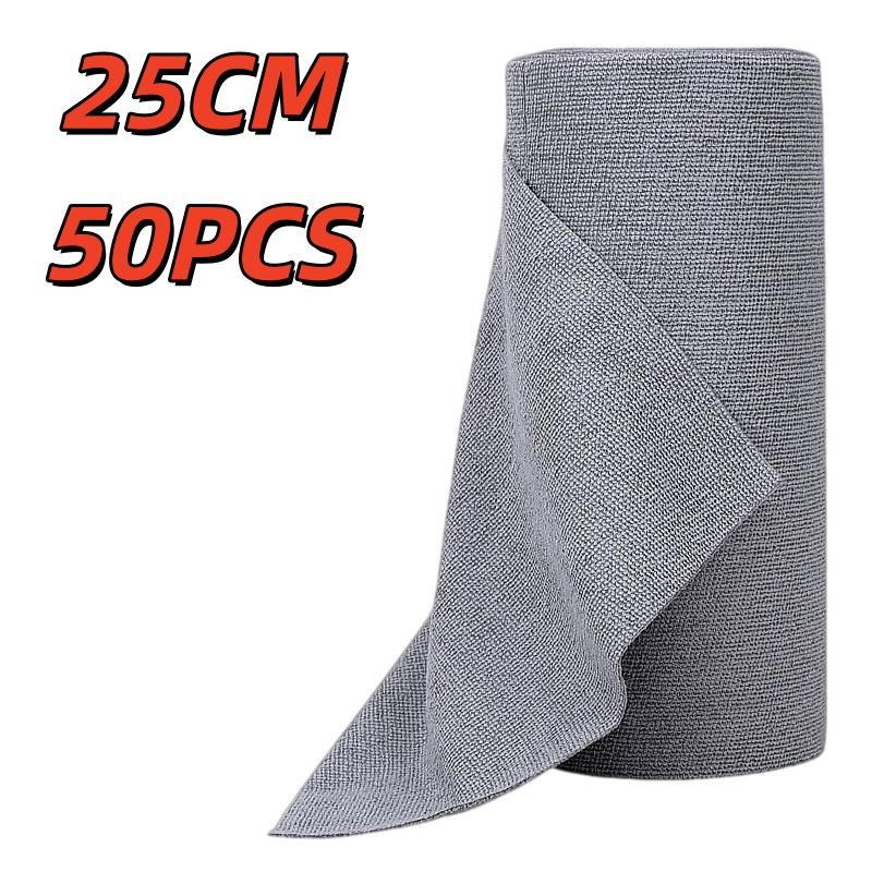 20/50Pcs Microfiber Tear Away Cleaning Cloth Roll Super Absorbent Lint Free for Tableware Kitchen Cleaning Wipes