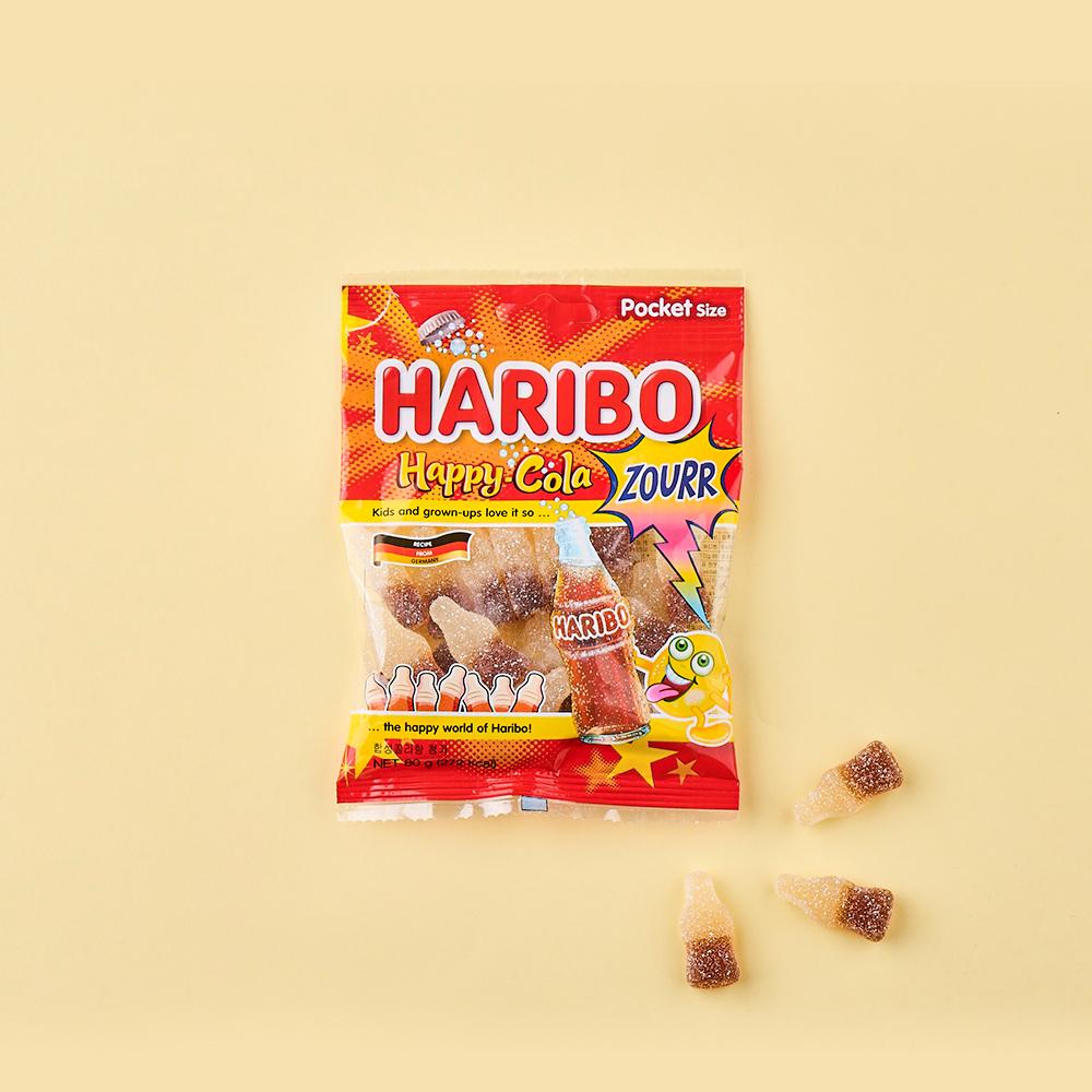 Haribo Sour 80g Choose 1 of 4 (Goldbears, Mix, Worms, Happy Cola)