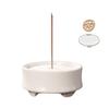 Stylish Ceramic Incense Burner with Metal Mesh, Katori Incense Stick Holder, Mini Cone Incense Set, Ideal for Buddhist Altars, Yoga, Reading, Pets,