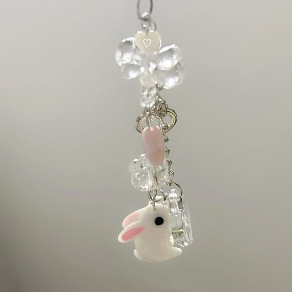 Rabbit Mobile Phone Lanyard Anti-loss Cell Phone Strap Phone Rope Bead Phone Chain Telephone Decor