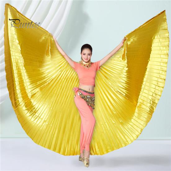 Костюм для танца живота с выдвижной палкой, женское раздвоенное египетское профессиональное крыло, 360 градусов, взрослое сценическое выступление, крыло ангела-бабочки