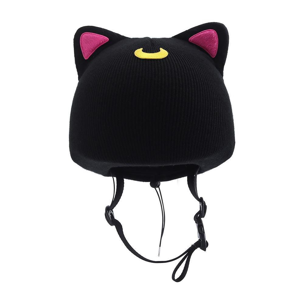 Ski Helmet Hat Cover Cute Cartoon Cat Ears Baby Same Single and Double Board Battery Helmet Cover Unisex