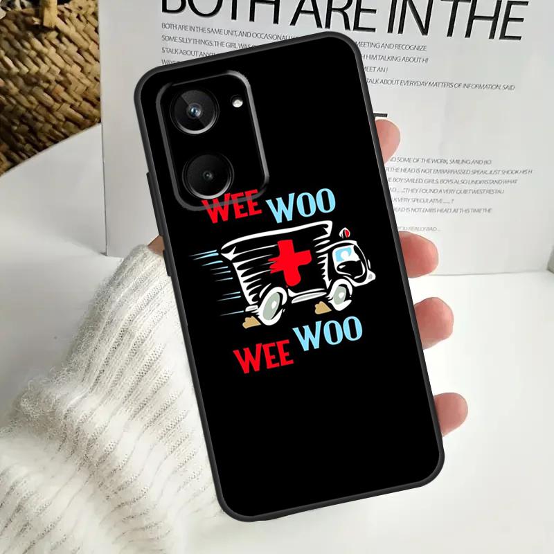 Ambulance EMS EMT Paramedic Case For Realme C55 C53 C51 C35 C33 C30 C67 C21Y C25s C15 9 10 12 11 Pro Plus GT Neo5 Cover