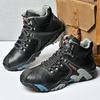 Зимняя новая мужская обувь для походов на открытом воздухе 2024 года, рабочая обувь на толстой подошве, мужские высококачественные ботильоны, теплая хлопковая обувь