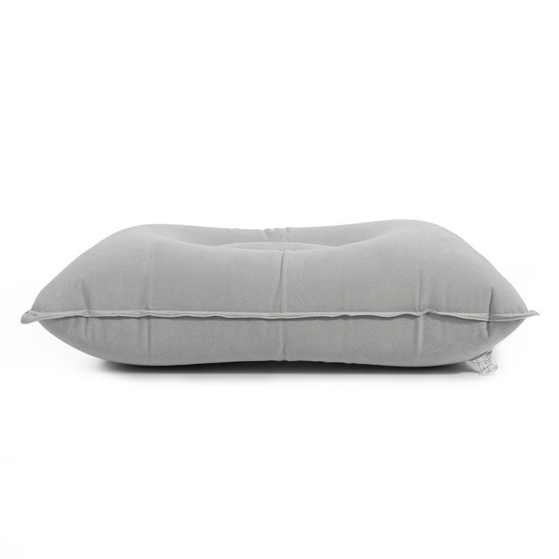 Большая надувная подушка для кемпинга - Утолщенный флокированный квадратный дизайн, Складная дорожная подушка для сна и поддержки спины.