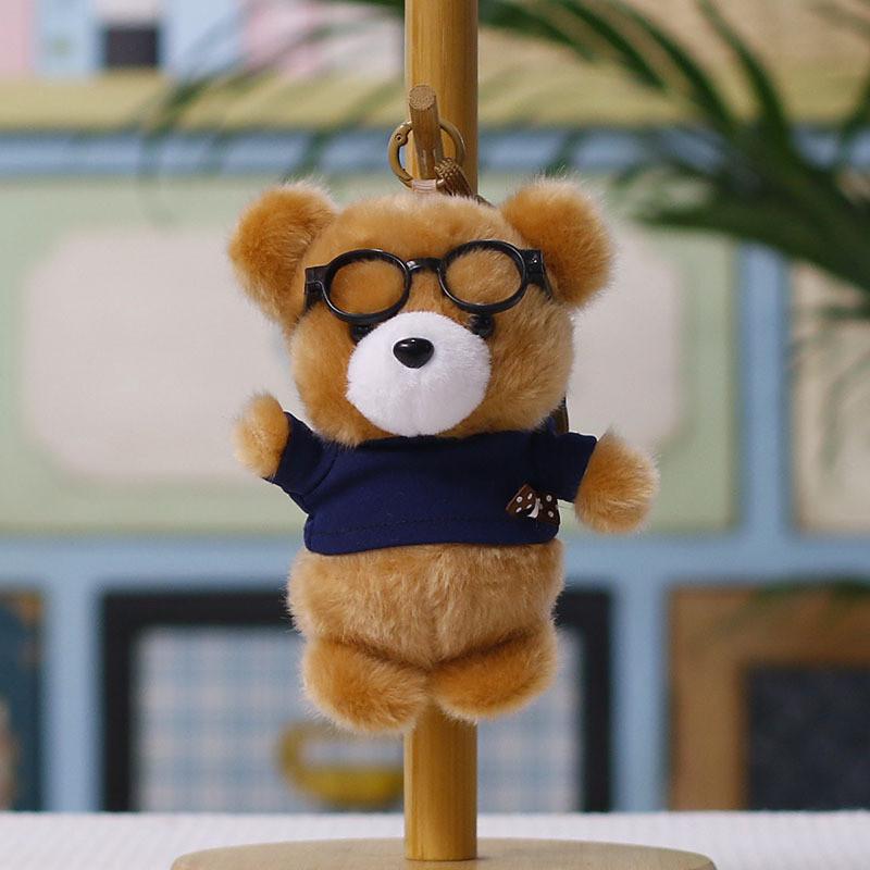 Plush Bear Keychain With Glasses For Wedding Decor And Gift For All Ages
