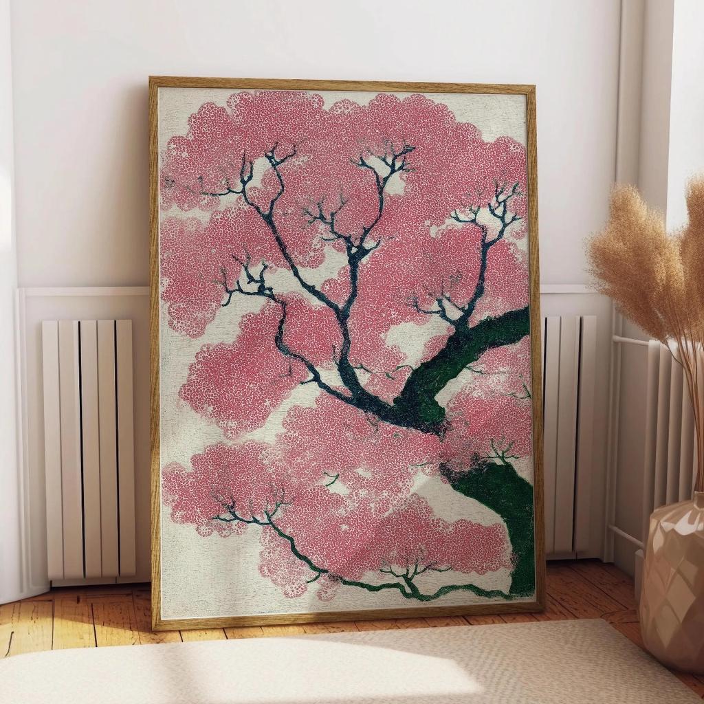 Japanese Retro Bonsai Tree Canvas Print Poster Vintage Ukiyo-e Botanical Art Prints Living Room Bedroom Wall Art Home