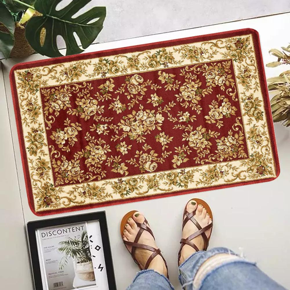 Vintage Oriental Traditional Moroccan Turkish Style Doormat Mat Anti-Slip Bohemian Kitchen Garden Bathroom Rug Carpet 40*60cm