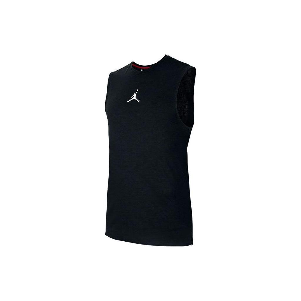 Jordan Brand Logo Crew Neck Sleeveless T-Shirt Men Tops Black Dv6671-010