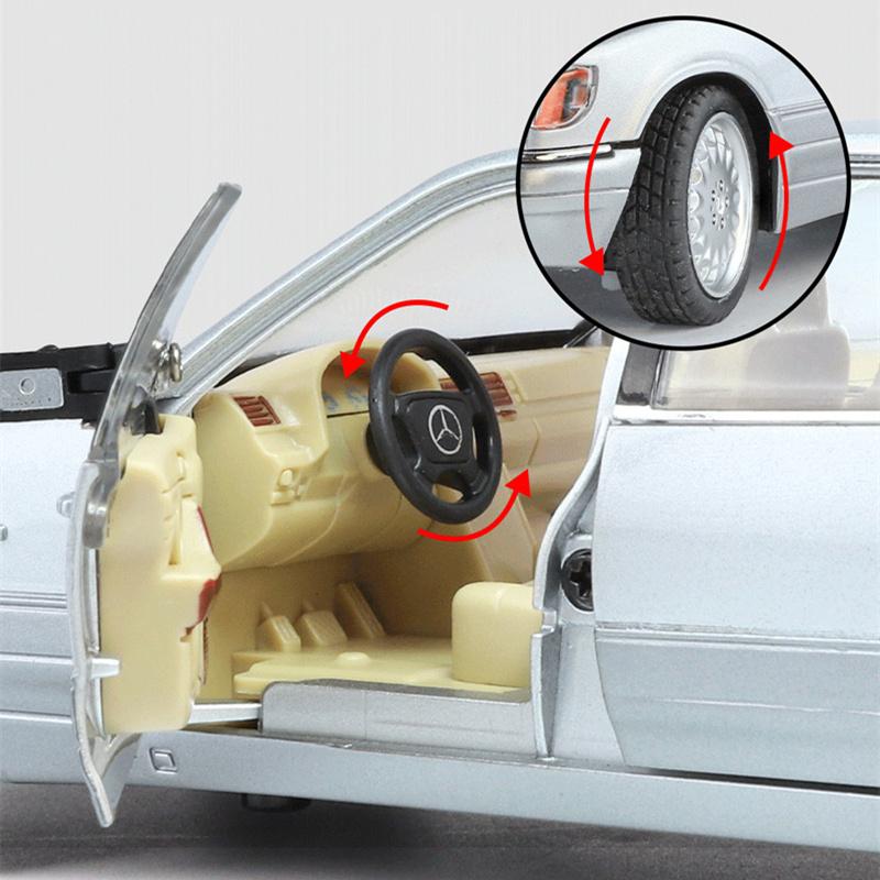 Масштаб 1/24 BENZ W140 S320 SEL Street Edition сплав ретро старая модель автомобиля литые металлические классические автомобили транспортные средства модель звук свет детские игрушки подарок