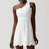 Womens One-Shoulder Wave-Trimmed Sporty Tennis Jumpsuit With Liquid Glue Waist Support Quick-Dry Fitness Bodysuit Gym Running