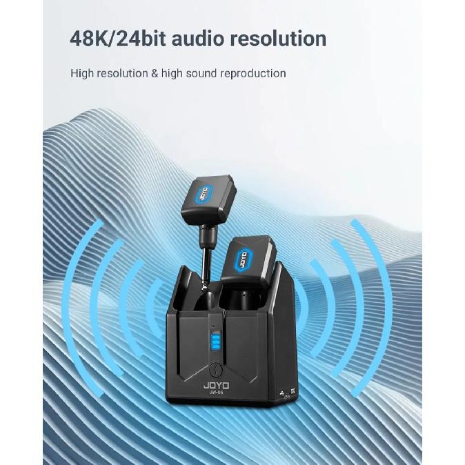 JOYO JW-06 Wireless Guitar System 5.8GHz Rechargeable Digital Wireless Guitar Transmitter Receiver with Portable Charging Case