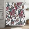 Vintage Floral Printed Shower Curtain Decorative Bathing Room Waterproof Fabric Home Decoration