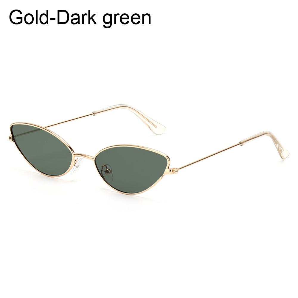 Classic Cat Eye Alloy Sunglasses Woman Brand Designer Small Frame Sun Glasses Female Vintage Metal Triangle Oculos Feminino