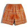 Men Shorts Drawstring Waist Casual Printed Regular Style Shorts with Pockets Wide Leg Outdoor Shorts