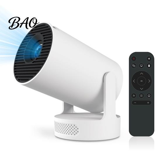 Home Theater Movie Projector Mini Portable with WiFi 6 & Bluetooth-compatible 5.4, 4K Supported, 200 ANSI Lumens, 210 Degree Rotation, Smart 5W Sound