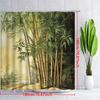bamboo forest shower curtain polyester tropical zen tall bamboo misty light with 12 hooks for bathroom decor easy to care for
