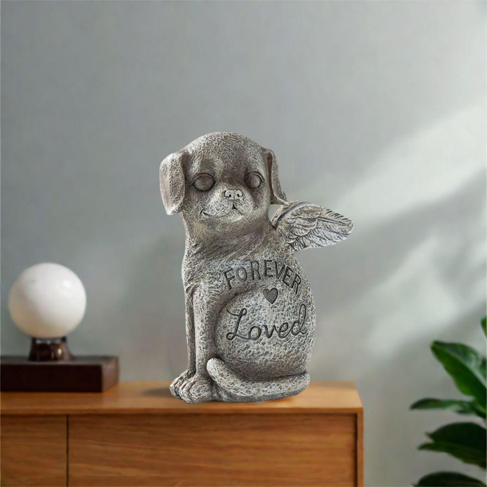 Weatherproof Pet Dog Cats Memorial Sculpture Stone Finish Pet Memorial Tombstone Living Room