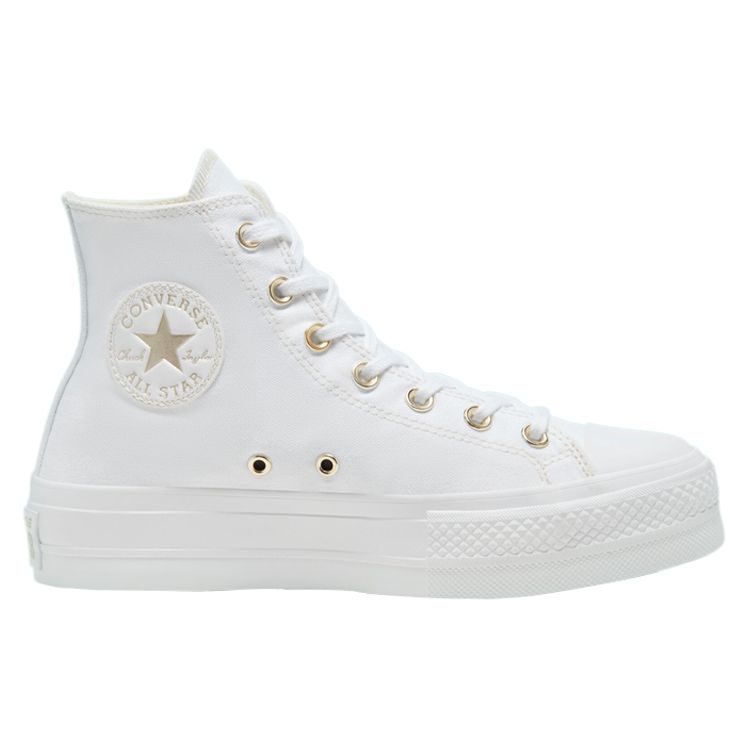 Converse Высокие белые женские кроссовки на платформе Chuck Taylor All Star Gold 568380C