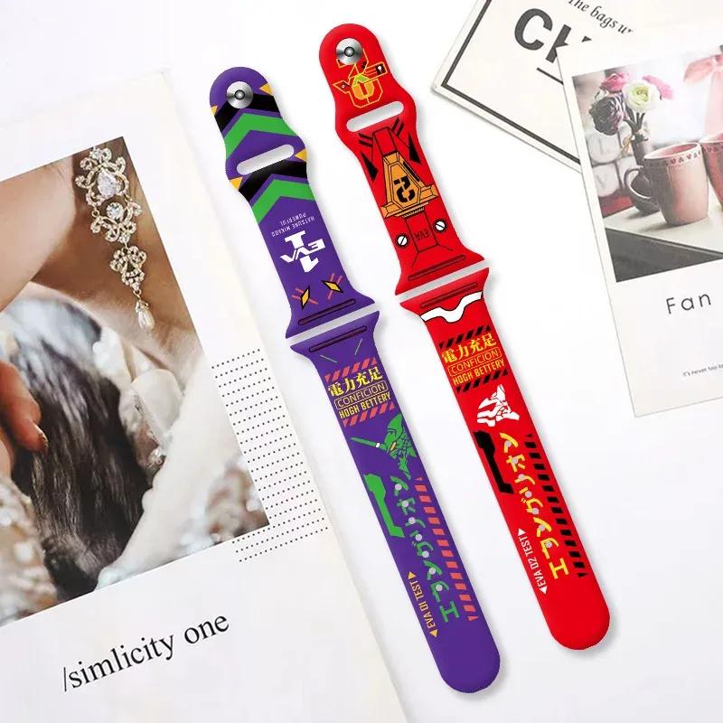 Evangelion Anime Silicone Strap for Apple Watch Band 44mm 40mm 45mm 41mm 49mm 42mm 38mm Iwatch Series 7 Se 3 4 5 6 8 Ultra Band
