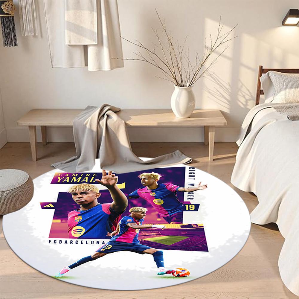 Yamal Round Floor Mat Design for Dormitory Study room Kitchen Balcony Antislip Round Carpet Office home decor Best for Christmas