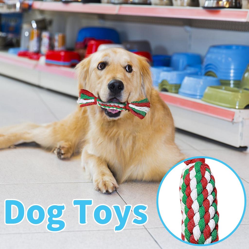 Игрушки для собак, Хлопковая веревка, Устойчивые к жеванию, Серия 'Рождество', Игрушки для питомцев, Устойчивые к жеванию, Интерактивные для прорезывания зубов, Игрушки для собак, снимающие скуку.