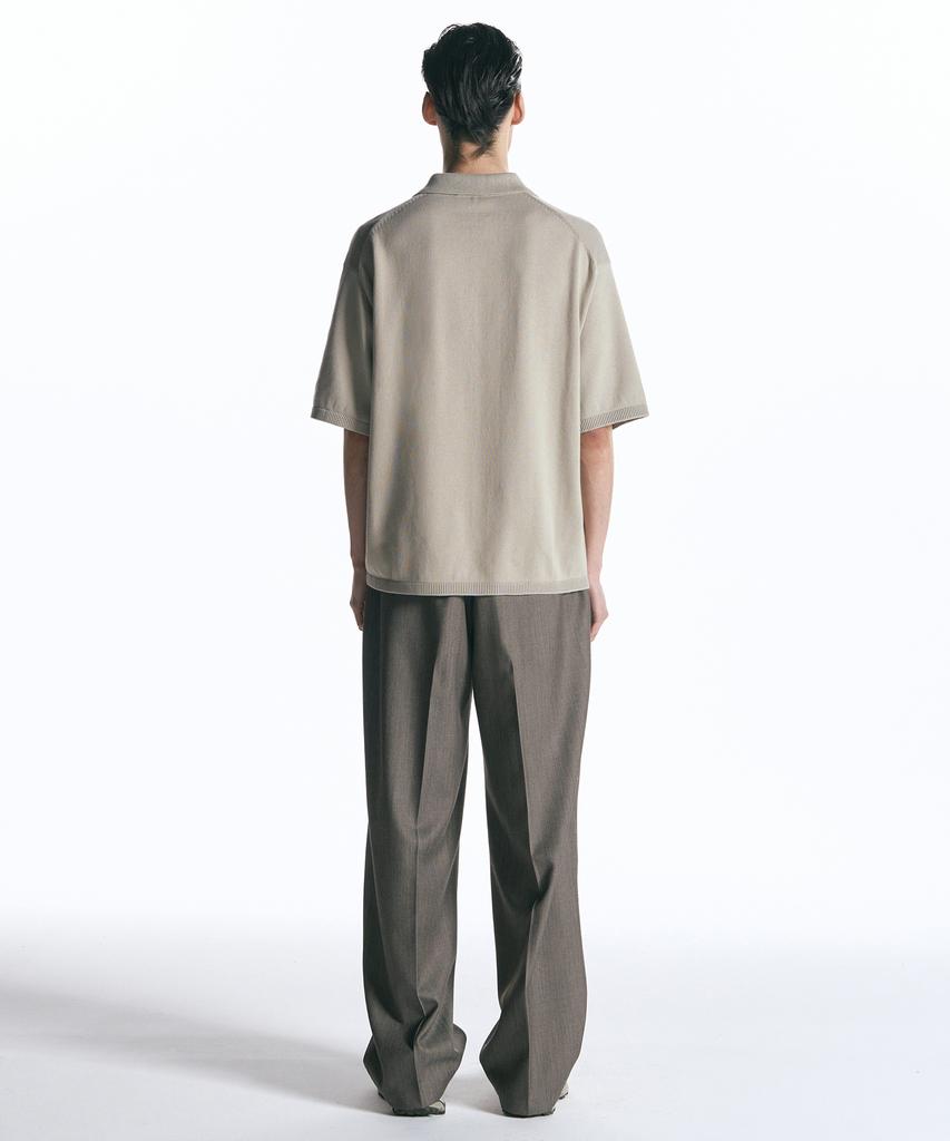 INSILENCE Folding Pintuck Wool Pants Melange Brown