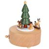 Music Box Wooden Clockwork Christmas Decoration Ornaments Crafts Beech Holiday Gifts