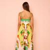 European and American Cross-border 2024 Independent Station  Fashion Printed Backless Spaghetti Strap Sexy Loose Dress for Women