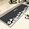 Коврик для ванной комнаты Нескользящий Водопоглощающий Грязеотталкивающий Коврик для пола Милый Панда Черный Коврик Длинная Полоса Домашнее Украшение Коврики для ног
