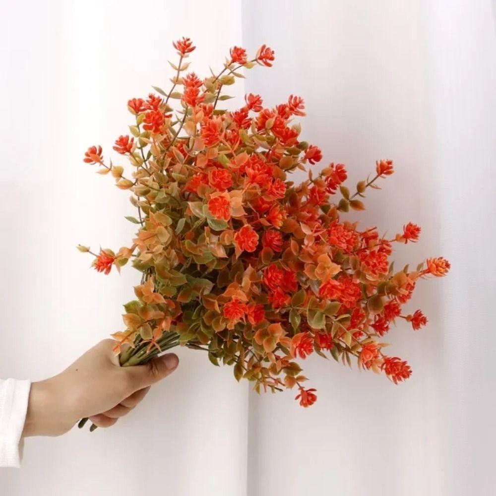 Реалистичная искусственная ветка эвкалипта пластиковая оранжевая искусственная ветка эвкалипта декор для вечеринки