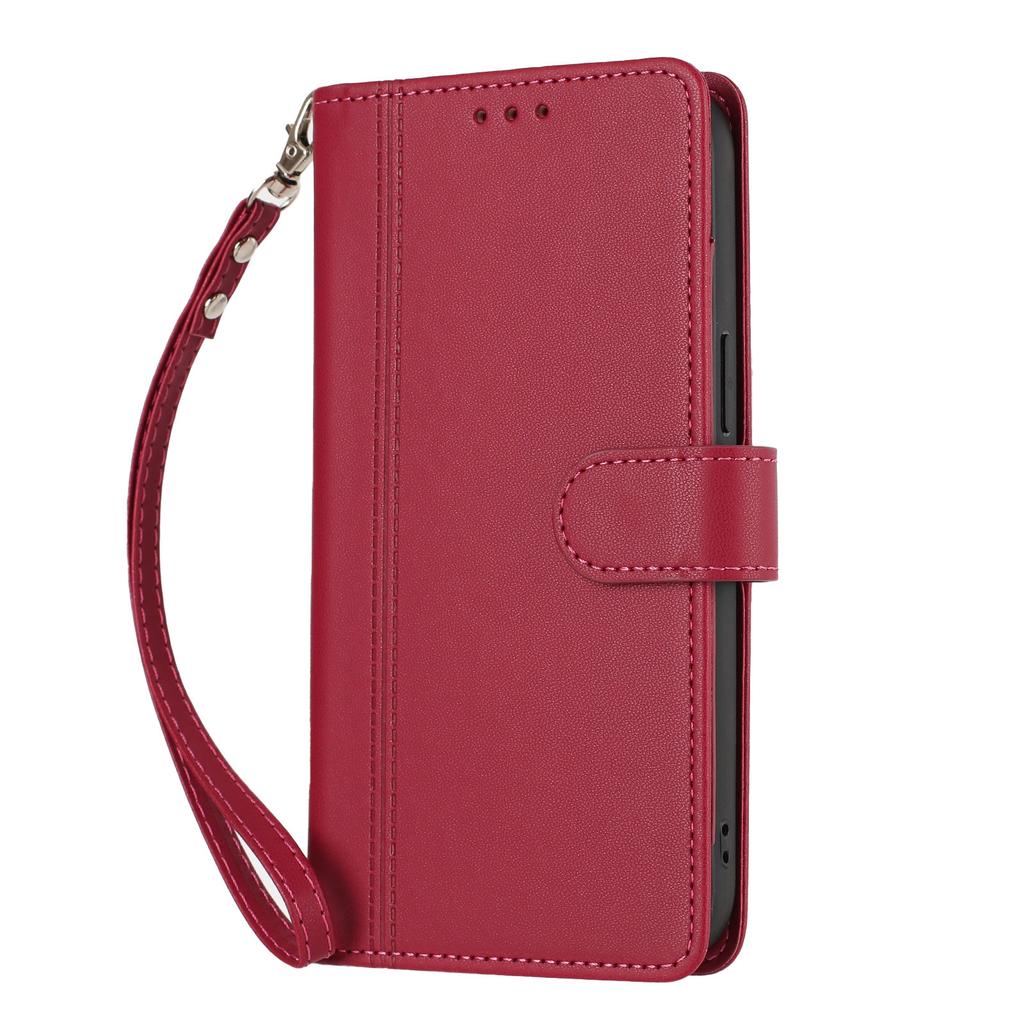Кожаный кошелек-книжка для Nokia C01 Plus C30 C10 C20 C300 C02 C32 C12 X30 X20 X10 G21 G11 G20 G10 G400 G42 G22 из ПУ с 9 отделениями для карт и ремешком на запястье