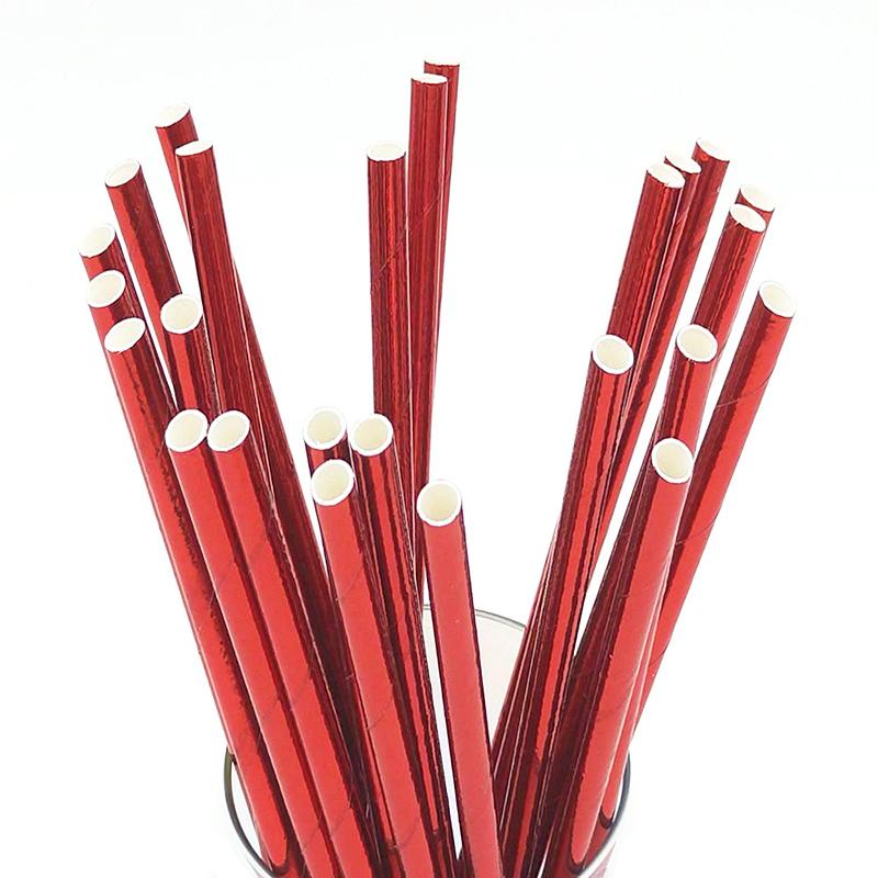 25 шт. фольги золото/серебро радуга одноразовые питьевые цветные бумажные трубочки рождественский свадьба день рождения украшения вечеринка мероприятия принадлежности