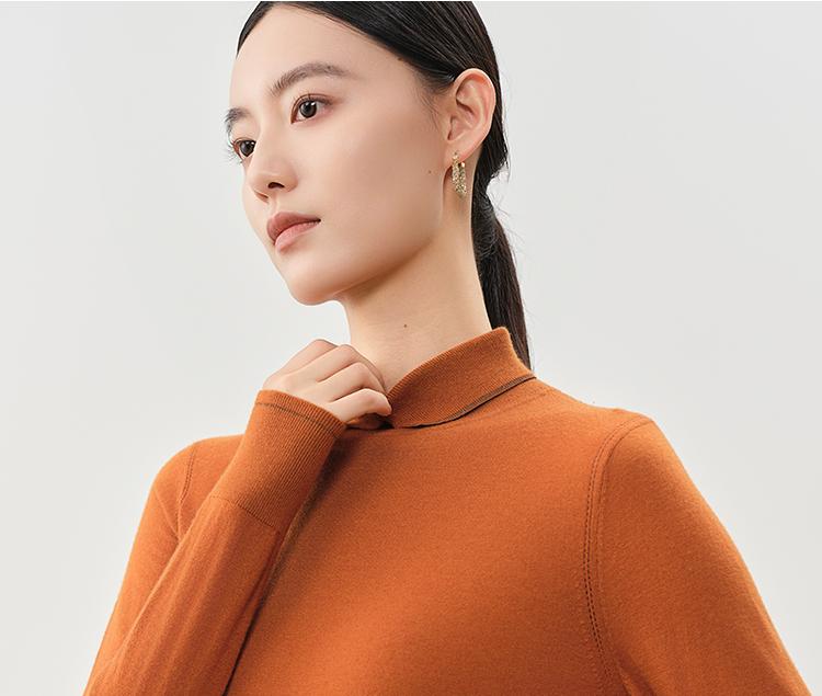 Same style cashmere collared pullover knitted sweater for women