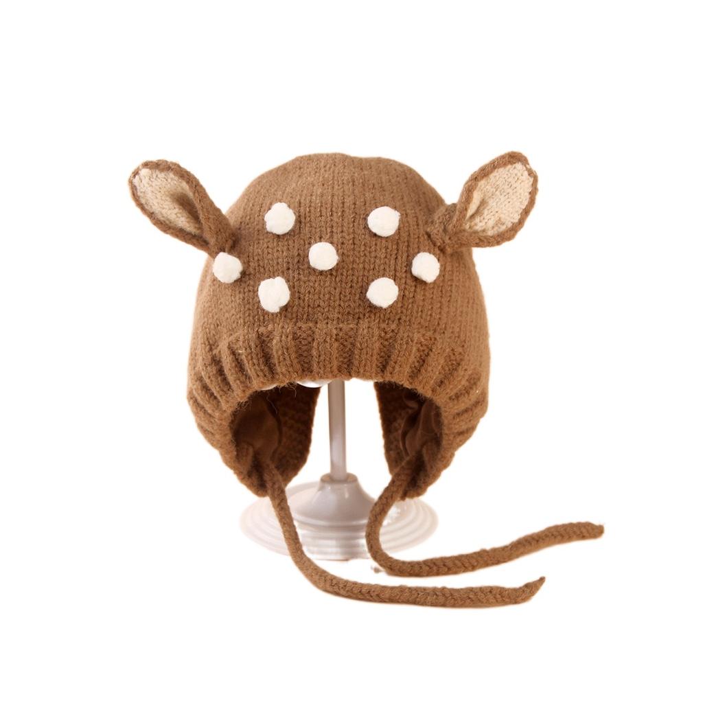 Очаровательная детская вязаная шапка, мягкая детская шапочка, новые детские шапки с олененком, зимняя