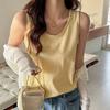 Women Vest O-Neck Sleeveless Loose Fit Tank Tops Solid Color Casual Camisole Summer Versatile Daily Tops