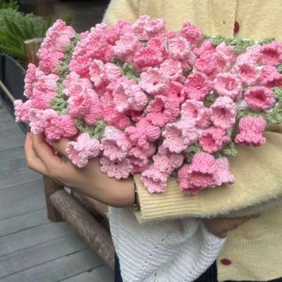 Плед-букет из вязаных крючком цветов Искусственный вязаный плед Подарок для девушки и мамы