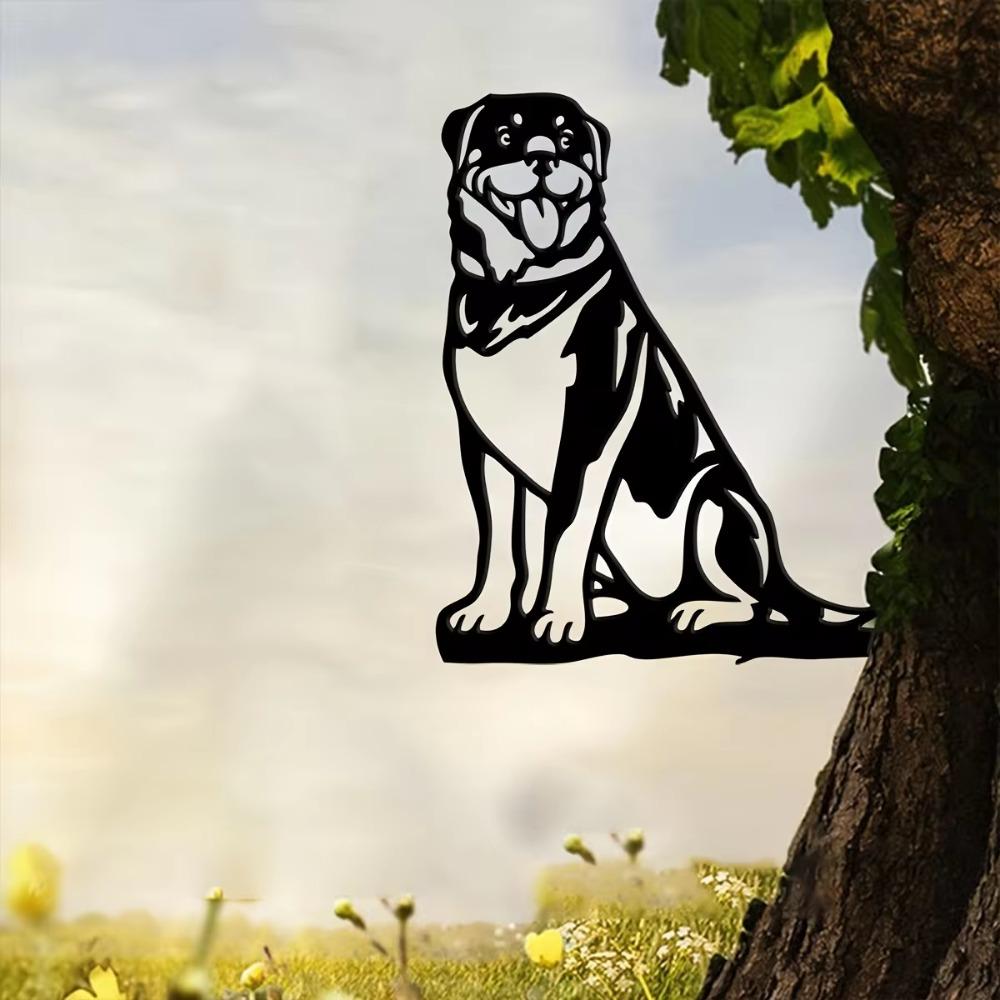 1 шт. Металлический силуэт ротвейлера, деревенский щенок, вырезанный для украшения дома и сада, идеальный подарок на новоселье для любителей собак