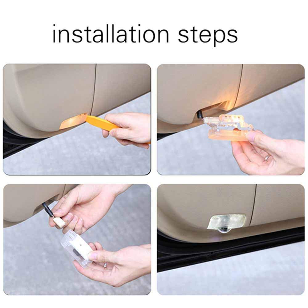 XZFLQ Светодиодная лампа-занавес на дверь, лазерный логотип, приветственная подсветка двери, подсветка салона, 4 шт.