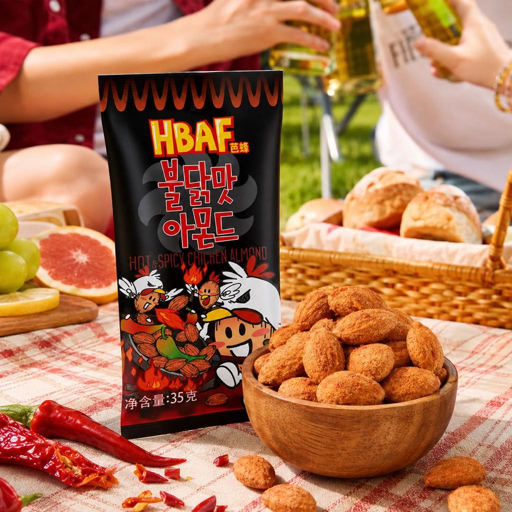 HBAF ГОРЯЧИЙ И ПЕРЧЕНЫЙ МИНДАЛЬ С КУРИЦЕЙ 35 г